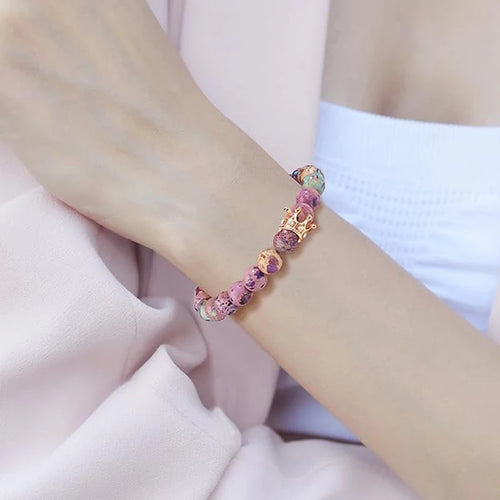Imperial Jasper Crown Bracelet - Healing Crystal Gift for Women
