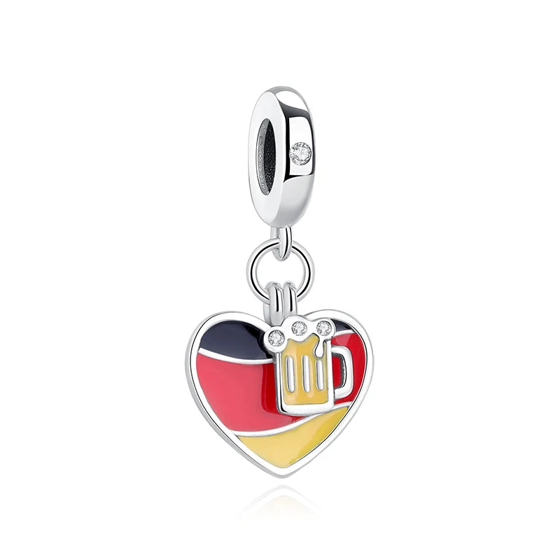 Sterling Silver Travel Charms - London, Paris, Suitcase Beads
