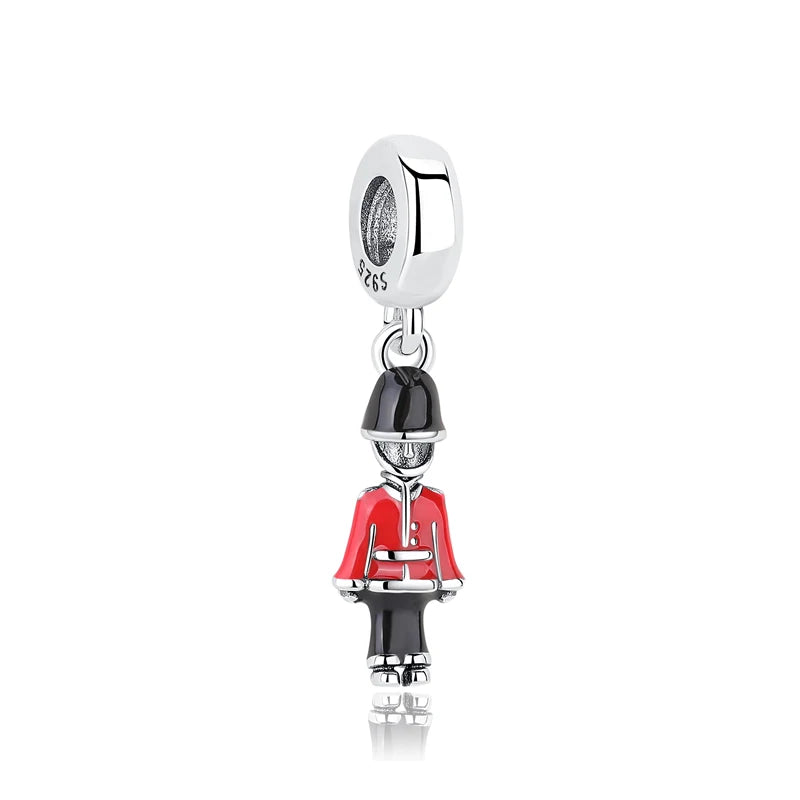 Sterling Silver Travel Charms - London, Paris, Suitcase Beads