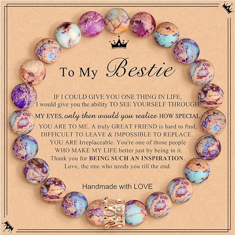 Imperial Jasper Crown Bracelet - Healing Crystal Gift for Women