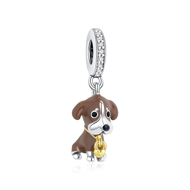 Sterling Silver Pet Paw Print Charms - Dog & Cat Lover Gift