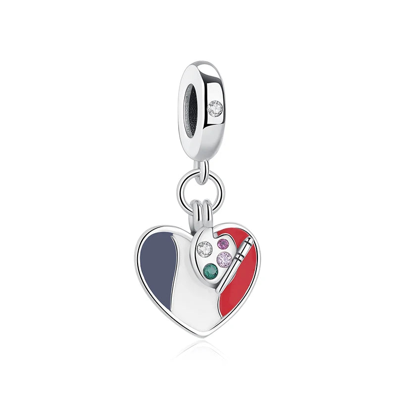 Sterling Silver Travel Charms - London, Paris, Suitcase Beads