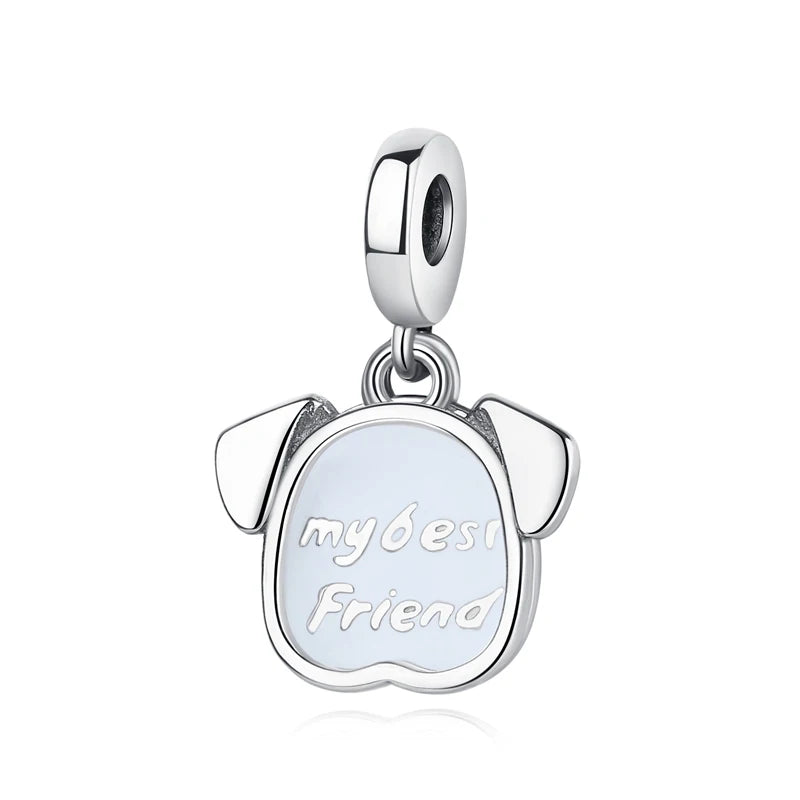 Sterling Silver Pet Paw Print Charms - Dog & Cat Lover Gift
