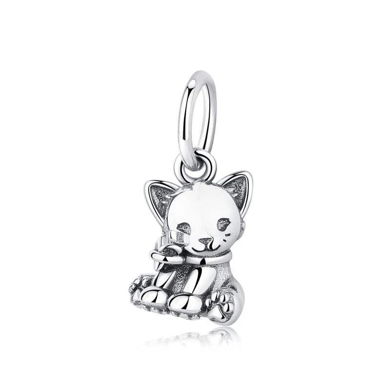 Sterling Silver Pet Paw Print Charms - Dog & Cat Lover Gift