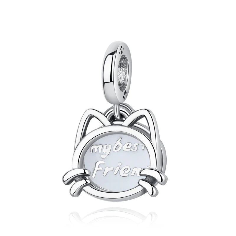Sterling Silver Pet Paw Print Charms - Dog & Cat Lover Gift