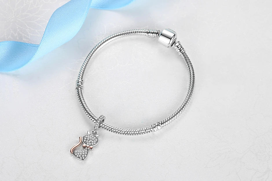Sterling Silver Pet Paw Print Charms - Dog & Cat Lover Gift