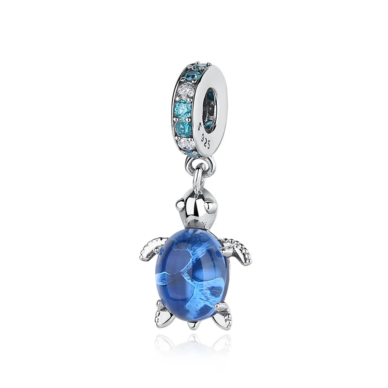 Sterling Silver Ocean Charms - Sea Turtle & Starfish Beads