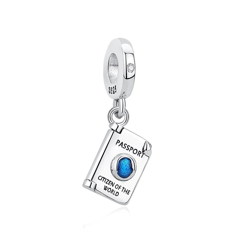 Sterling Silver Travel Charms - London, Paris, Suitcase Beads