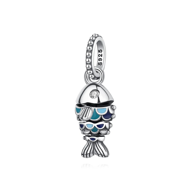 Sterling Silver Ocean Charms - Sea Turtle & Starfish Beads