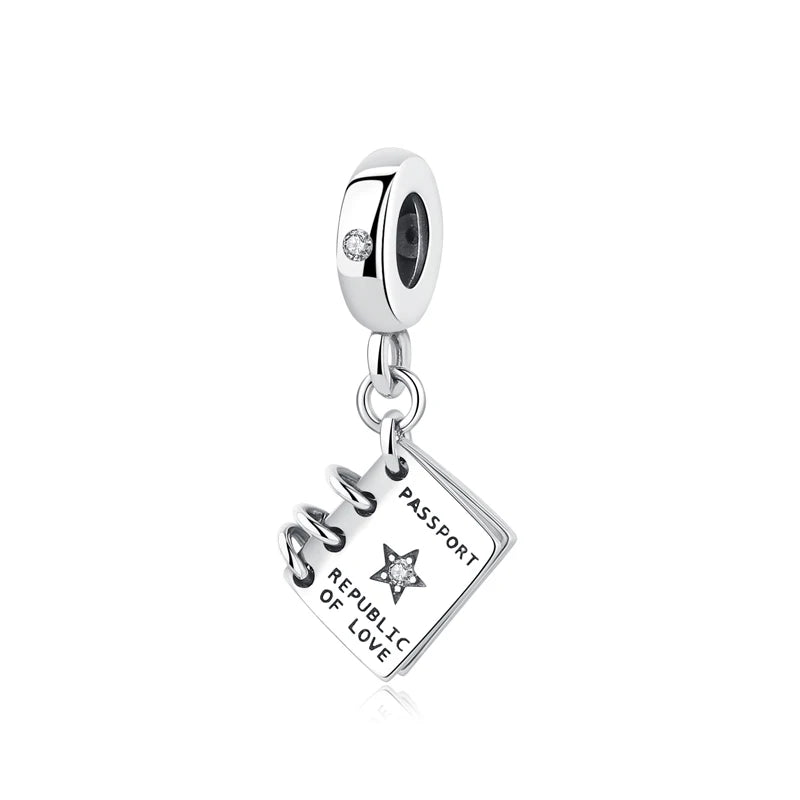 Sterling Silver Travel Charms - London, Paris, Suitcase Beads