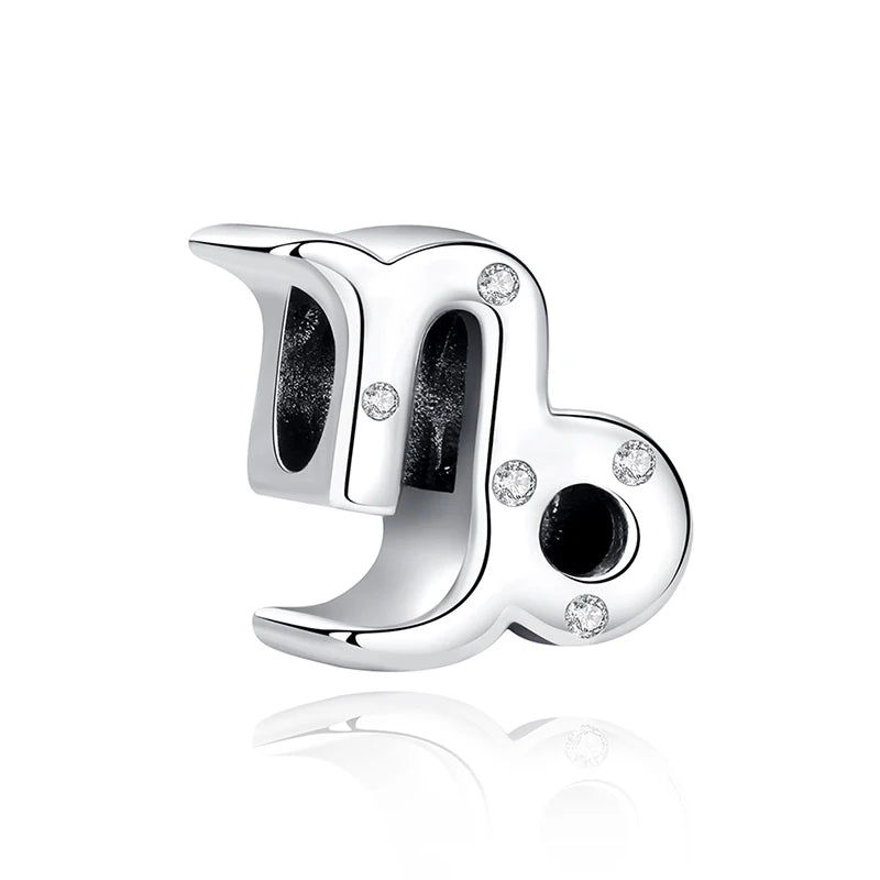 Sterling Silver Zodiac & Letter Charms - Personalized Alphabet Beads