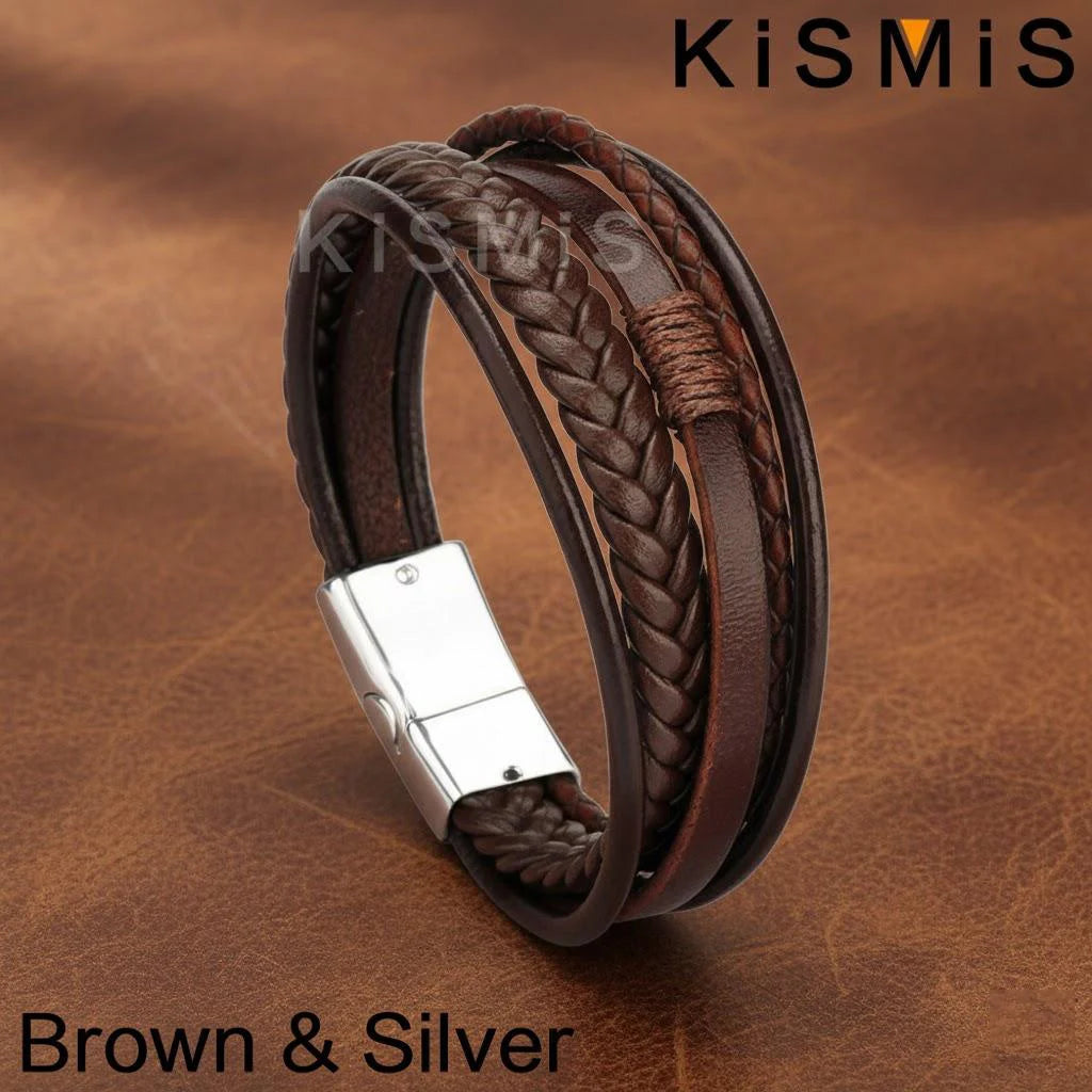 Men's Multilayer Leather Bracelet - Birthday Gift