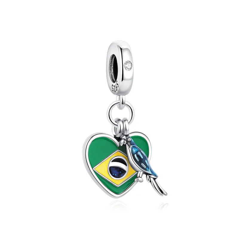 Sterling Silver Travel Charms - London, Paris, Suitcase Beads