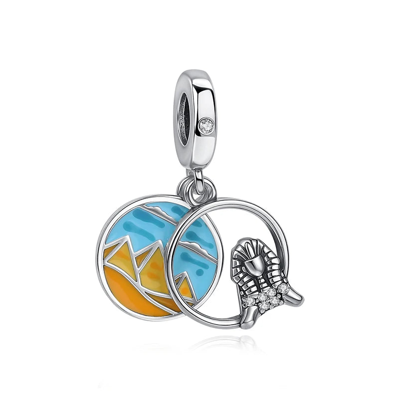 Sterling Silver Travel Charms - London, Paris, Suitcase Beads