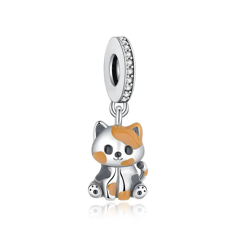 Sterling Silver Pet Paw Print Charms - Dog & Cat Lover Gift