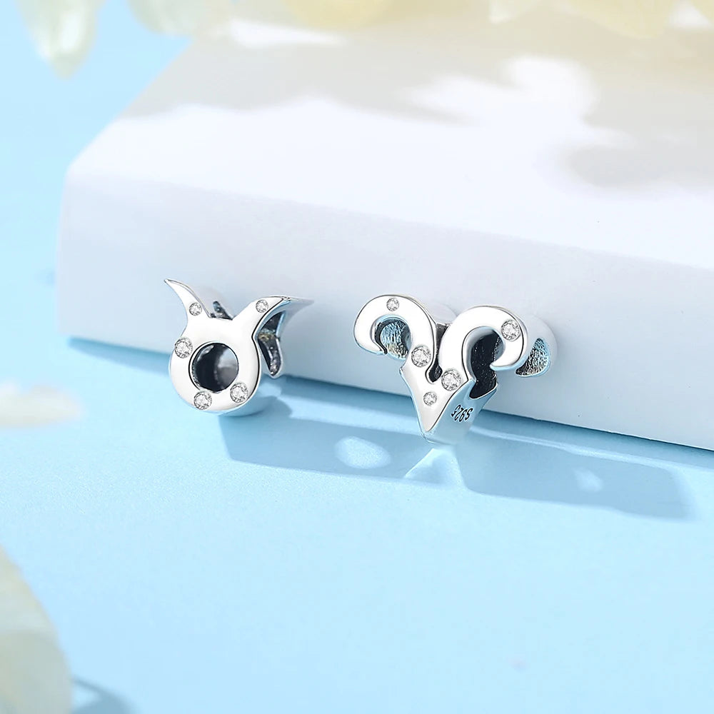 Sterling Silver Zodiac & Letter Charms - Personalized Alphabet Beads