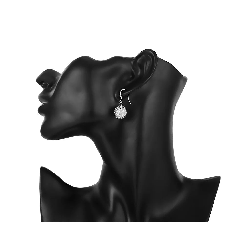 Sterling Silver Ball Drop Earrings - Elegant Gift for Women