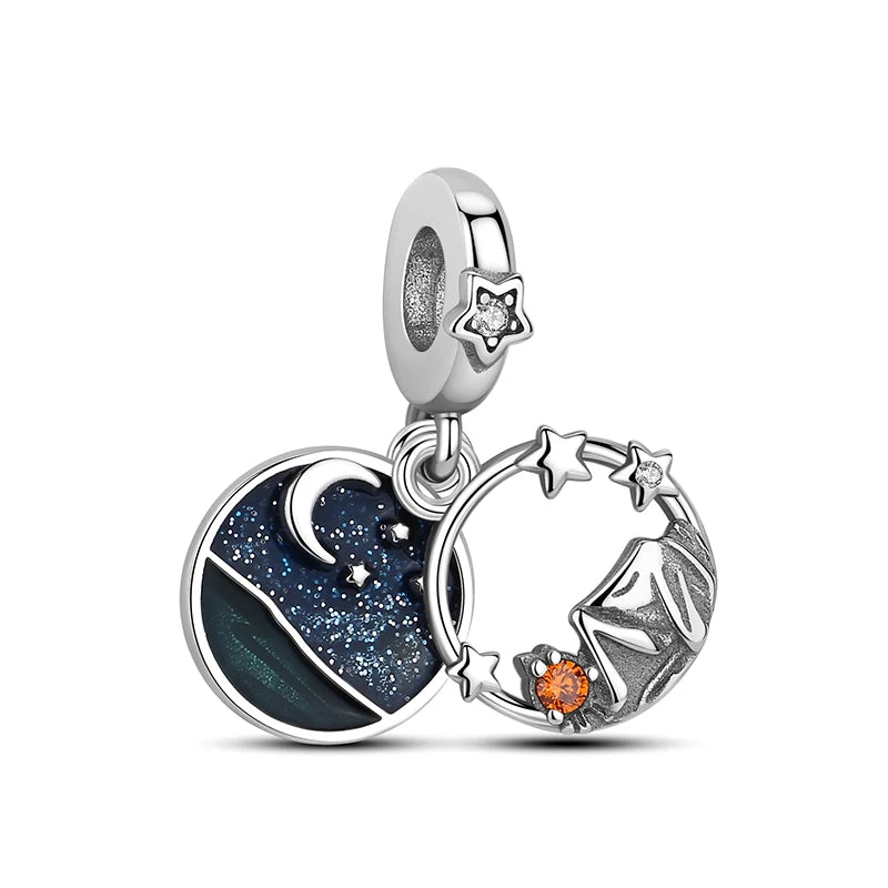 Sterling Silver Travel Charms - London, Paris, Suitcase Beads