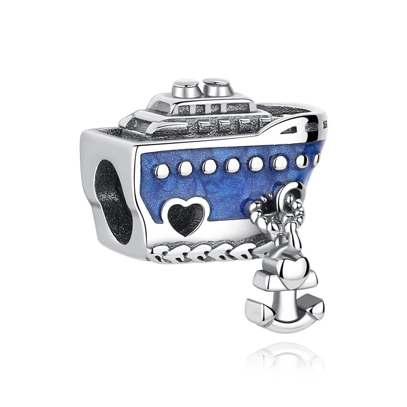 Sterling Silver Travel Charms - London, Paris, Suitcase Beads