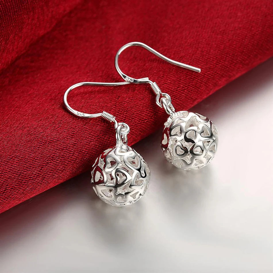 Sterling Silver Ball Drop Earrings - Elegant Gift for Women