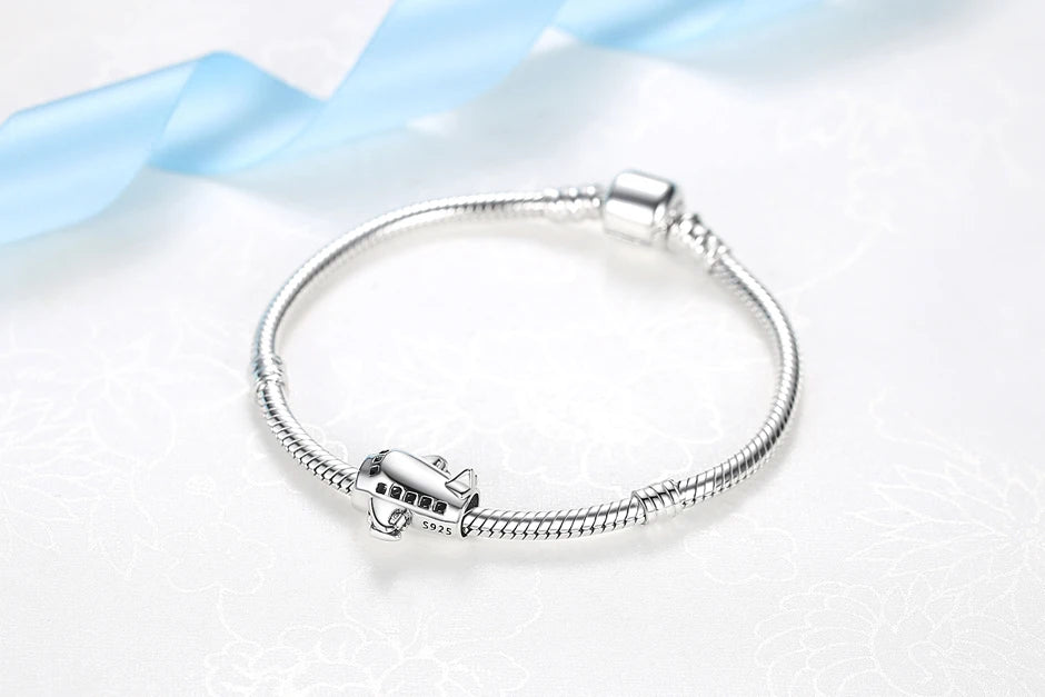 Sterling Silver Travel Charms - London, Paris, Suitcase Beads