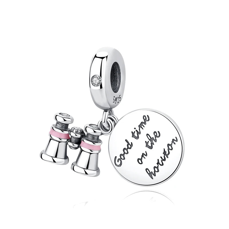 Sterling Silver Travel Charms - London, Paris, Suitcase Beads