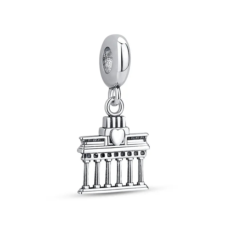 Sterling Silver Travel Charms - London, Paris, Suitcase Beads