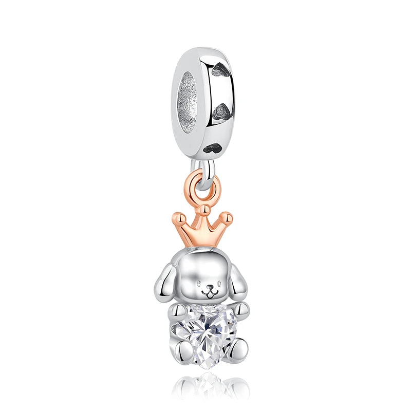 Sterling Silver Pet Paw Print Charms - Dog & Cat Lover Gift