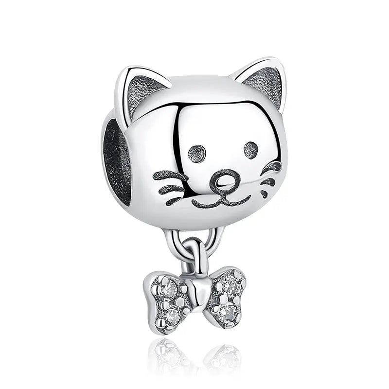 Sterling Silver Pet Paw Print Charms - Dog & Cat Lover Gift