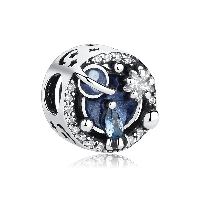 Sterling Silver Celestial Charms - Star, Moon, Sun & Spaceman Beads