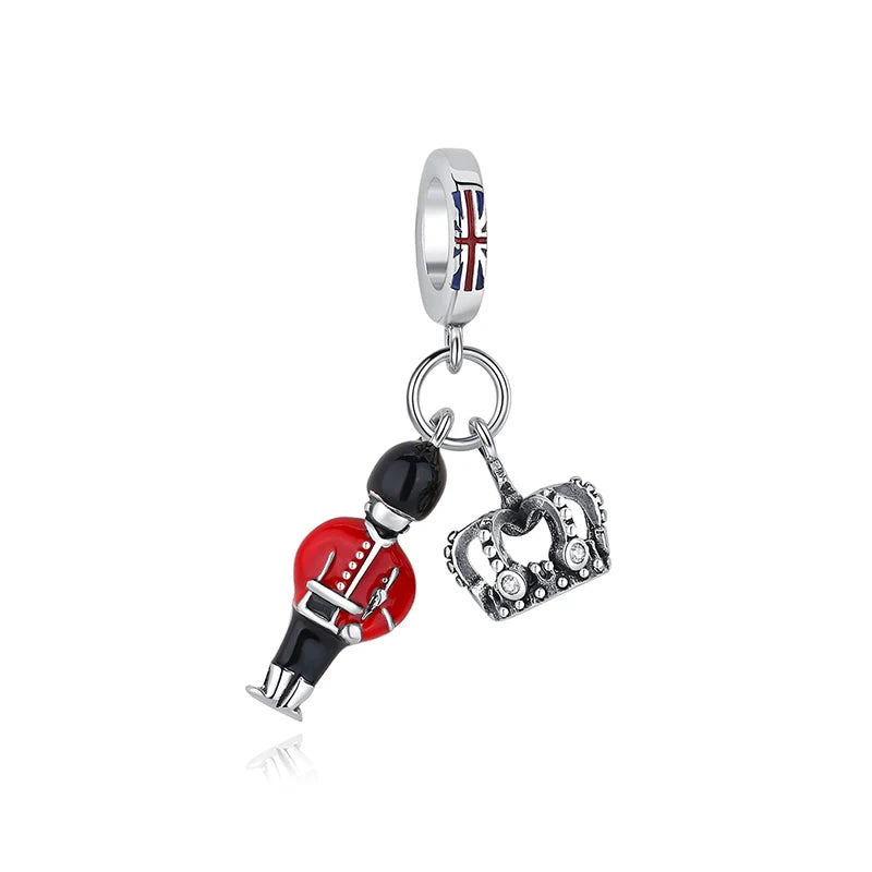 Sterling Silver Travel Charms - London, Paris, Suitcase Beads